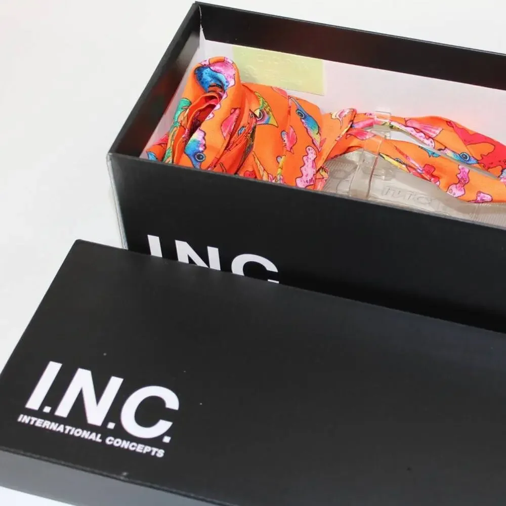 I.N.C. Orange Malana Scarf Flat Sandals Size 6 NWT
